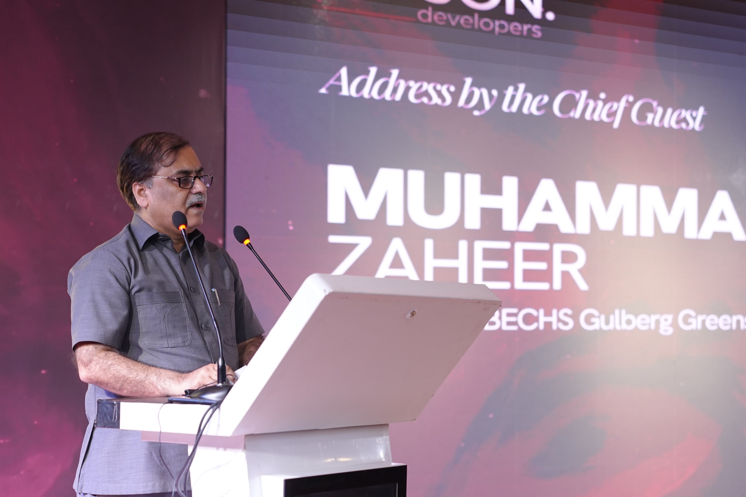 Mr. Muhammad Zaheer, Secretary of IBECHS Gulberg Greens Islamabad, delivering the chief guest address